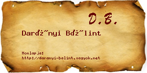 Darányi Bálint névjegykártya