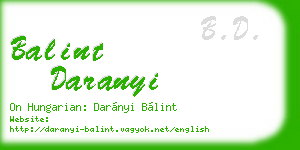 balint daranyi business card