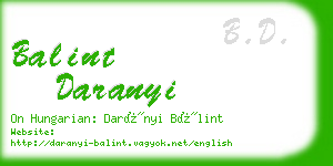 balint daranyi business card